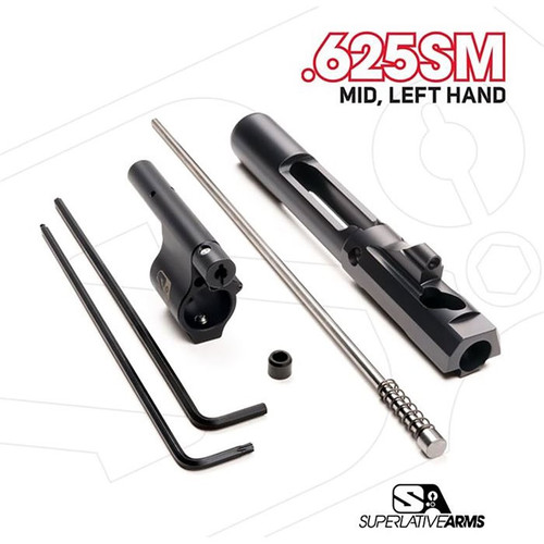 AR-15 ADJ PISTON SYSTEM W/SOLID .625'' GAS BLOCK MIDLENGTH LH