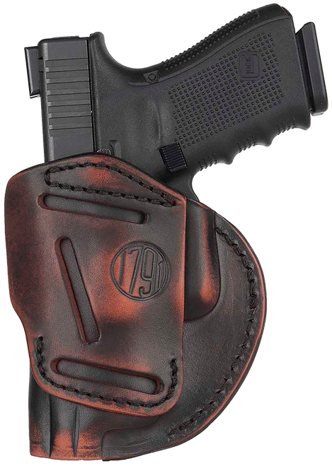1791 Gunleather 4WH5VTGR 4-Way  IWB/OWB Size 05 Vintage Leather Belt Clip Compatible w/Glock 17/Springfield XD/S&W M&P/HK VP9 Right Hand