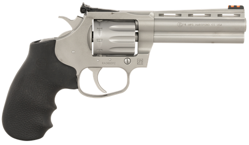 Colt Mfg KCOBRA22-SM4RFO King Cobra Target 22 LR 10 Shot 4.25" Matte Stainless Steel Vent Rib Barrel, Matte Stainless Stainless Steel Frame & Cylinder, Black Hogue Overmolded Grip, Exposed Hammer