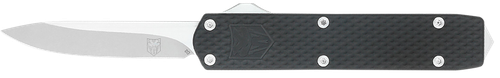 CobraTec Knives MNBLKMGEN2DNS Mini Mamba Gen II 2.25" OTF Plain Stonewashed D2 Steel Blade, 3.38" Black Textured Anodized Aluminum Handle