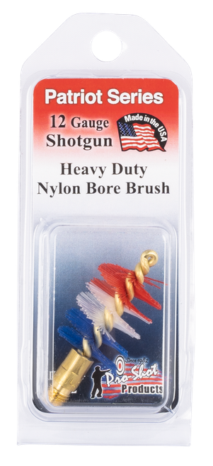 Pro-Shot PS12 Patriot Series Bore Brush 12 Gauge Shotgun #5/16-27 Thread Nylon Bristles Brass Core
