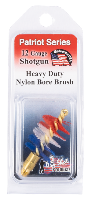 Pro-Shot PS12 Patriot Series Bore Brush 12 Gauge Shotgun #5/16-27 Thread Nylon Bristles Brass Core