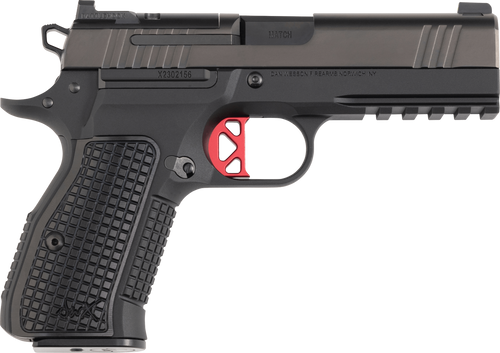 Dan Wesson 92113 DWX  Compact Frame 9mm Luger 10+1 4.95" Black Match Grade Barrel, Black DLC Optics Ready/Serrated Steel Slide, Black Aluminum Frame w/Beavertail Black Textured Aluminum Grip