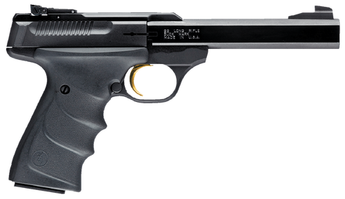 Browning 051407490 Buck Mark Standard *CA Compliant 22 LR 10+1 5.50" Slab Side Barrel, Matte Black Serrated Steel Slide & Aluminum Frame, Black Overmolded Grips