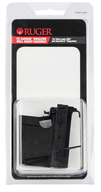 Ruger 90653 Mag Well Insert Assembly 9mm Luger 40 S&W Fits Ruger PC Carbine, Compatible w/Ruger SR & Security-9 Mags Black Polymer