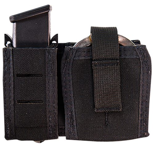 High Speed Gear 41P000BK TACO Duty Single Pistol & Handcuff Holder, Black Nylon with MOLLE Exterior, Fits MOLLE & 2" Belt