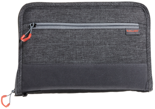 Allen 7757 Auto-Fit 2.0 Deluxe Handgun Case Gray w/Red Accents, Foam Padding, Knit Interior, Exterior Pocket  Finish for Most Full-Size Semi-Autos 11" L