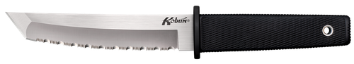 Cold Steel CS17TS Kobun  5.50" Fixed Tanto Serrated AUS-8A SS Blade/Black Checkered Kray-Ex Handle Includes Sheath