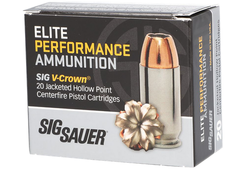 Sig Sauer E40SW220 Elite Performance  40S&W 180gr V-Crown Jacketed Hollow Point 20 Per Box/10 Case