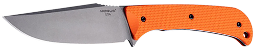 Hogue 35850 Extrak  XL 3.90" Fixed Clip Point Plain Stone Tumbled CPM M4 Tool Steel Blade, Blaze Orange Textured G10 Scales Handle