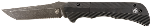 Templar Knife AAABK521 Auto Assist  3.50" Folding Tanto Part Serrated Black Oxide Stonewashed Powder Coated D2 Steel Blade/ 4.25" Aged Aluminum Handle