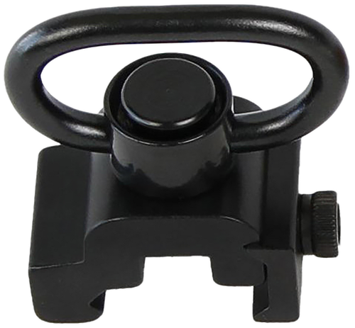 Bulldog BD886 Deluxe Push Button Swivel Black 1.25" Steel QD Rail Mount