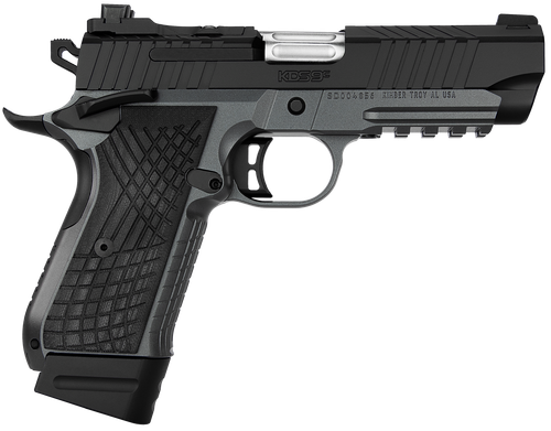Kimber Mfg.,inc 3100015 KDS9C  9mm 15+1 4.09" KimPro Gray/Black Front and Rear Serrations Stainless Steel Black Crosshatch cut G-10 Grip