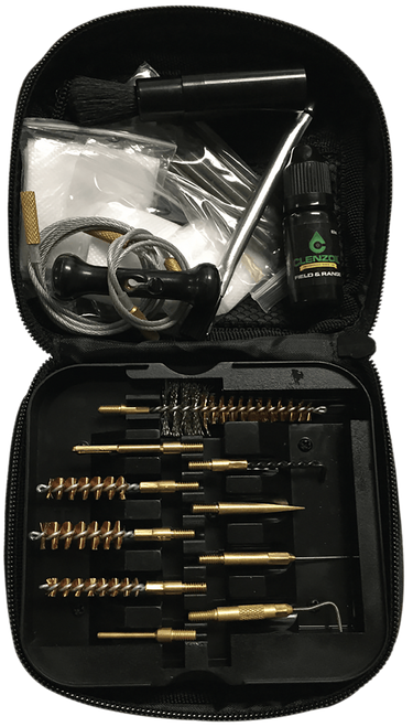 Clenzoil 2236 Field & Range Tactical Cleaning Kit Pistol/Rifle 17 Pieces Black