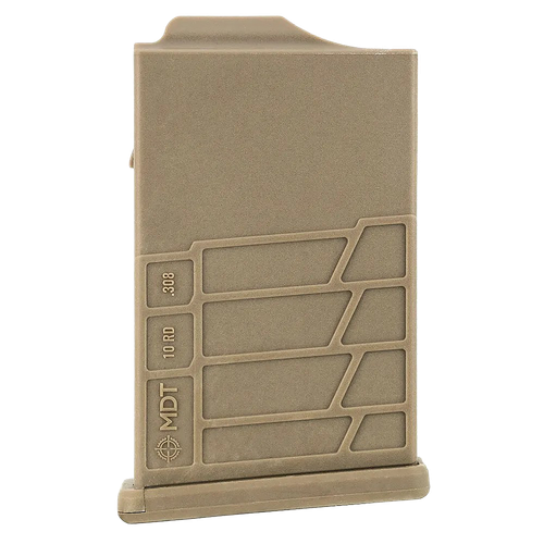 Mdt Sporting Goods Inc 104447FDE AICS Magazine  10rd Extended 308/6.5 Creedmoor Short Action, FDE Polymer Fits Some Chassis/Bottom Metal (MDT/XLR/KRG/GRS/CDI/Pacific Tool & Gauge)