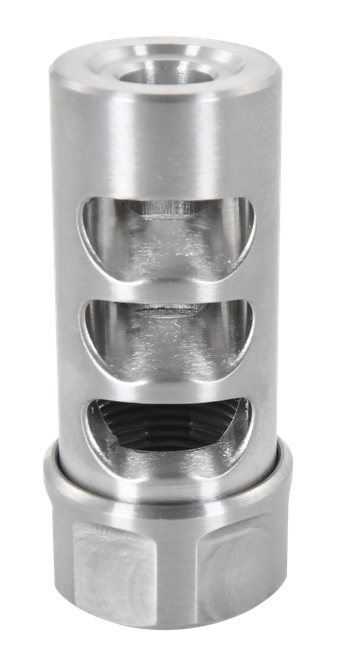American Precision Arms G2M1230S Gen 2 Micro Bastard Self Timing Brake Stainless Steel with 1/2"-28 tpi Threads, 1.86" OAL & .750" Diameter for 30 Cal AR-Platform & Hunting Rifles