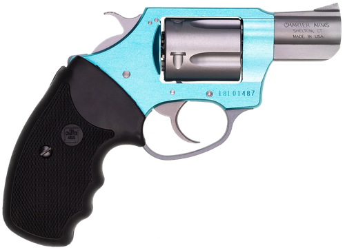 Charter Arms 53860 Undercover Lite Santa Fe Sky Small 38 Special, 5 Shot 2" Stainless Steel Barrel & Cylinder, Turquoise Aluminum Frame w/Black Finger Grooved Rubber Grip, Exposed Hammer