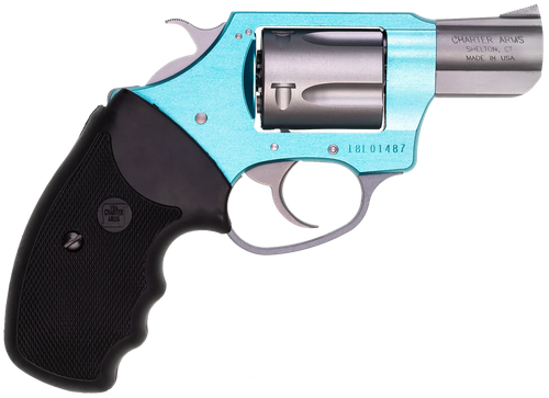 Charter Arms 53860 Undercover Lite Santa Fe Sky Small 38 Special, 5 Shot 2" Stainless Steel Barrel & Cylinder, Turquoise Aluminum Frame w/Black Finger Grooved Rubber Grip, Exposed Hammer