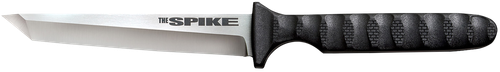 Cold Steel CS-53NCT Spike  4" Fixed Tanto Plain Cryo 4116 SS Blade/Black Scalloped Griv-Ex Handle Includes Bead Chain Lanyard/Sheath