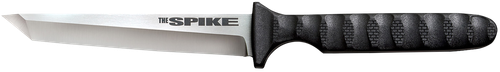 Cold Steel CS-53NCT Spike  4" Fixed Tanto Plain Cryo 4116 SS Blade/Black Scalloped Griv-Ex Handle Includes Bead Chain Lanyard/Sheath