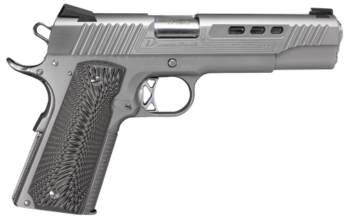 Diamondback DB1911SS 1911 Limited Edition 45 ACP 8+1 5" Stainless Match Grade Barrel, Ported/Serrated Stainless Steel Slide & Frame w/Beavertail, Black G10 Grip