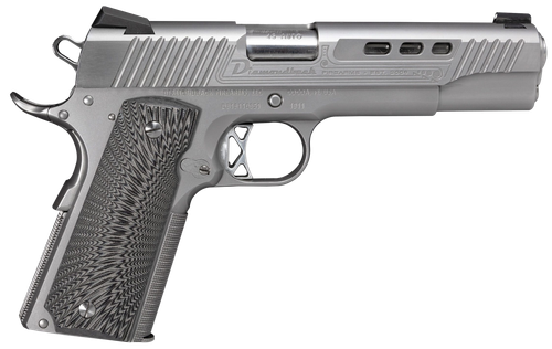 Diamondback DB1911SS 1911 Limited Edition 45 ACP 8+1 5" Stainless Match Grade Barrel, Ported/Serrated Stainless Steel Slide & Frame w/Beavertail, Black G10 Grip