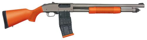 Mossberg 50220 590M  12 Gauge 10+1 18.50" Tungsten Gray Cerakote Barrel & Steel Drilled & Tapped Receiver, Magpul SGA Safety Orange Synthetic Stock