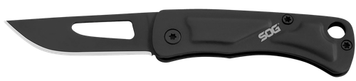 S.O.G SOG-CE1002-C Centi I 1.40" Folding Straight Back Plain Black Hardcased Stainless Steel Blade/Black Stainless Steel Handle