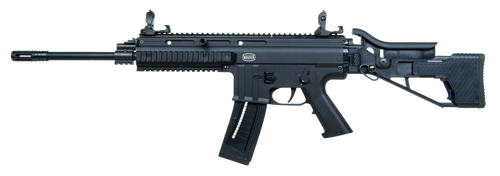 Mauser Rimfire 4150013 M-15  22 LR 22+1 16.50" Barrel w/Flash Hider, Steel Receiver, Black Metal Finish, Flip Up Front & Rear Sights, Side Folding Stock w/Adjustable Cheekrest, Manual Thumb Safety