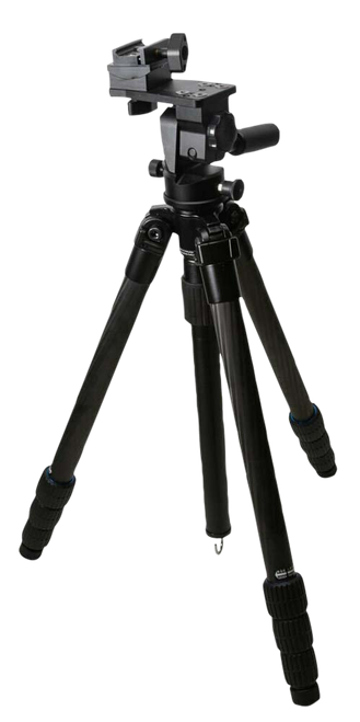 KOPF Jager KJ85004K K800  Tripod made of Carbon Fiber with Black Finish, Adjustable Reaper Rail, 4-Level Leg Extension, 21-87 Degree Pan & Tilt