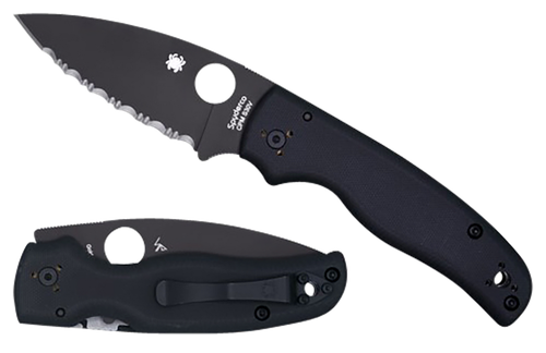 Spyderco C229GPBK Shaman  3.58" Folding Plain Black DLC CPM S30V SS Blade/Black Textured G10 Handle Includes Pocket Clip