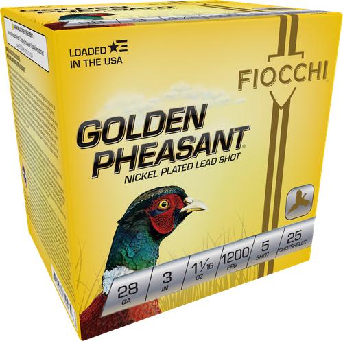Fiocchi 283GP5 Golden Pheasant Extrema 28Gauge 3" 1 1/16oz 5Shot 25 Per Box/10 Case