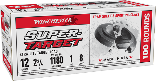 Winchester Ammo TRGTL128VP Super-Target Xtra-Lite 12Gauge 2.75" 1oz 8Shot 100 rd Box
