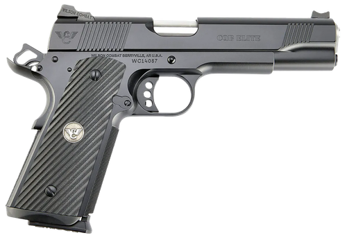 Wilson Combat CQBEFS9 CQB Elite 9mm Luger 10+1 5" Match Grade Barrel, Black Serrated Carbon Steel Slide, Black Armor-Tuff Carbon Steel Frame w/Beavertail, Black G10 Grip