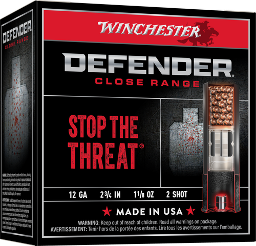 Winchester Ammo S122PD25 Defender  12Gauge 2.75" 1 1/8oz 2Shot 25 Bx/10 Case