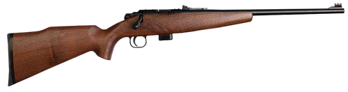 Crickett KSA20411 Model 722 Sporter Compact Youth 22 LR 7+1 16.25" Blued Barrel & Receiver, Fixed Front/Adjustable Rear Sights, Walnut Stock w/13.5" LOP, Rebounding Firing Pin Safety