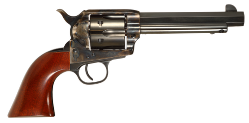 Taylors & Company 556105 1873 Cattleman Drifter 357 Mag Caliber with 5.50" Blued Finish Barrel, 6rd Capacity Blued Finish Cylinder, Color Case Hardened Finish Steel Frame & Walnut Grip