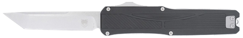CobraTec Knives CTLGDBLKTNS Legend  EDC 3.13" OTF Plain Stonewashed VG-10 SS Blade, 4.75" Black Textured Aluminum Handle