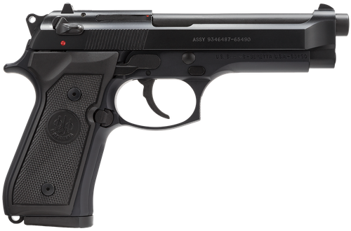 Beretta USA J92M9A0CA M9 *CA Compliant Full Size Frame 9mm Luger 10+1, 4.90" Steel Barrel, Black Bruniton Serrated Steel Slide & Aluminum Frame w/Beavertail, Ambidextrous