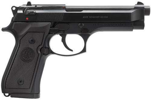 Beretta USA J92M9A0CA M9 *CA Compliant Full Size Frame 9mm Luger 10+1, 4.90" Steel Barrel, Black Bruniton Serrated Steel Slide & Aluminum Frame w/Beavertail, Ambidextrous
