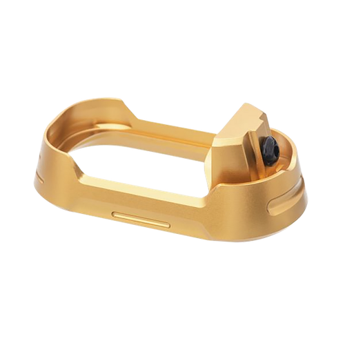Tyrant CNC TDG19G34MWGLDBLKSRW  Magwell Fits Glock 19 Gen 3-4 Gold Aluminum