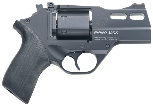 Chiappa Firearms CF340289 Rhino 30SAR *CA Compliant Small Frame 357 Mag 6 Shot, 3" Black Anodized Steel Barrel, Blued Cylinder, Black Anodized Aluminum Frame, Black Rubber Grip, Concealed Hammer