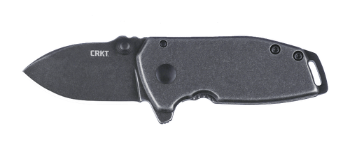 CRKT 2485K SQUID #405 Compact Folding Plain Stonewashed 8Cr13MoV SS Blade, Stainless Steel Handle, Includes Pocket Clip