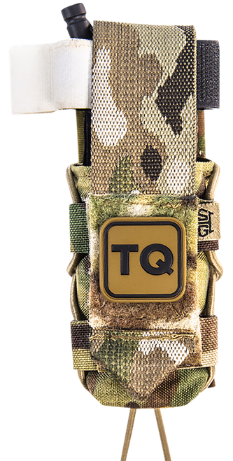 High Speed Gear 11TQ00MC TACO  Tourniquet Pouch, Multi-Cam Nylon with Velcro Closure, Fits MOLLE, Compatible with Most Windlass-Style Tourniquets, Includes TQ Patch