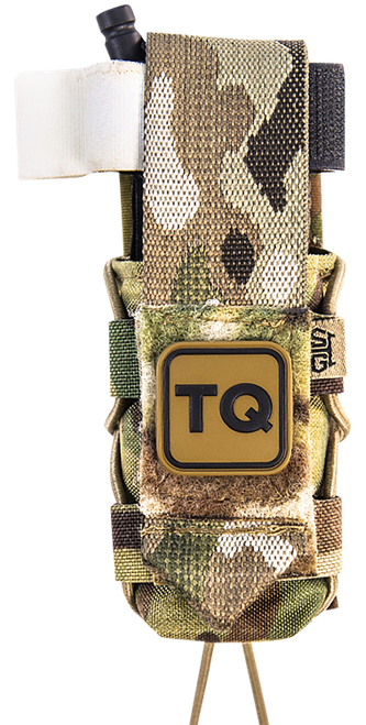 High Speed Gear 11TQ00MC TACO  Tourniquet Pouch, Multi-Cam Nylon with Velcro Closure, Fits MOLLE, Compatible with Most Windlass-Style Tourniquets, Includes TQ Patch