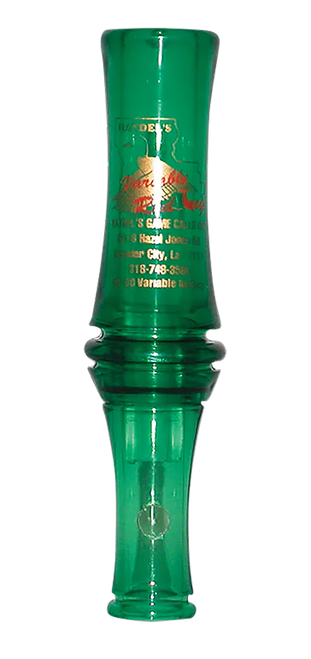 Haydel's Game Calls VR00 "Redleg" Mallard Variable Tone Open Call Double Reed Mallard Sounds Attracts Ducks Green Plastic