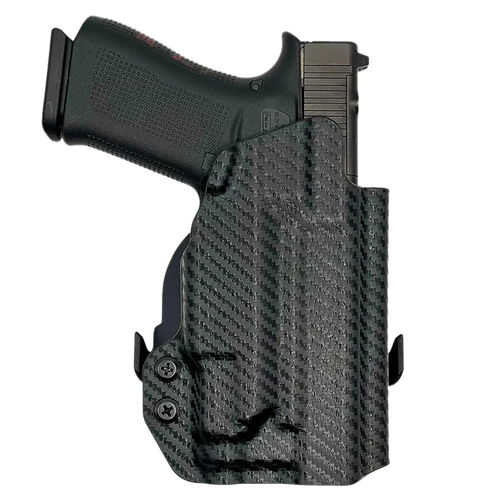 Rounded Gear GLKG4348TLR7CFRHOWBPDL  Paddle Holster OWB Black Carbon Fiber Kydex Fits Glock 43/48 Right Hand