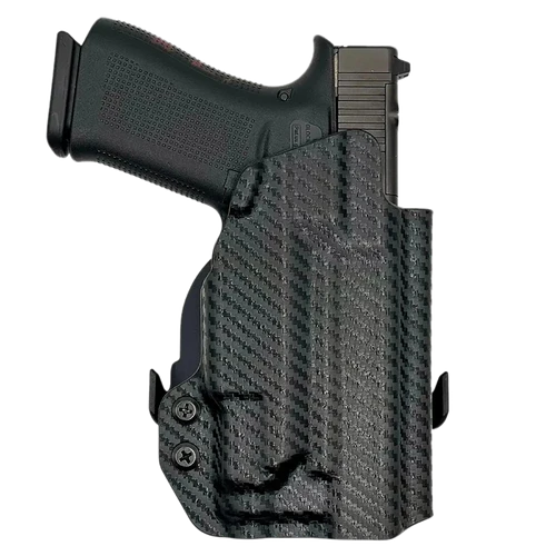 Rounded Gear GLKG4348TLR7CFRHOWBPDL  Paddle Holster OWB Black Carbon Fiber Kydex Fits Glock 43/48 Right Hand
