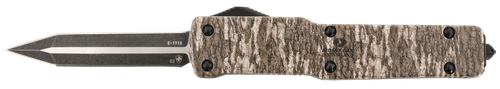Templar Knife MAMOB121 Premium LW  Slim 3.16" OTF Dagger Plain Black Oxide Stonewashed Powder Coated D2 Steel Blade, 4.93" Mossy Oak Bottomland Aged Aluminum Handle