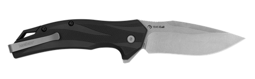 Kershaw 1645 Lateral  Full Size Folding Drop Point w/Recurve Plain Stonewashed 8Cr13MoV SS Blade, Gray Textured Glass-Filled Nylon Handle Includes Pocket Clip